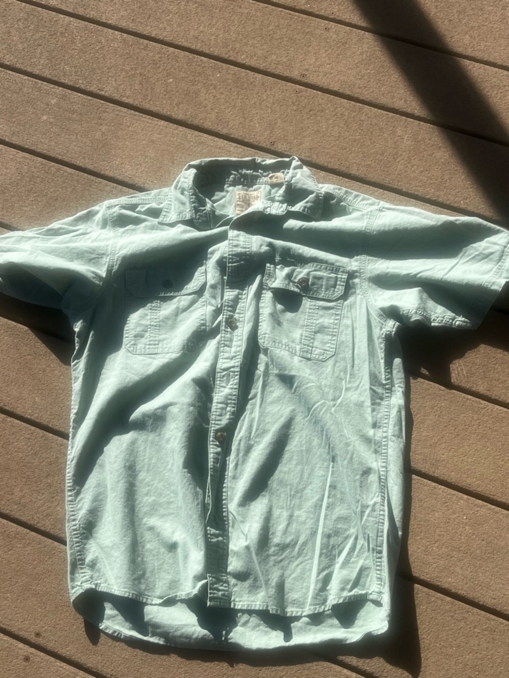 REDHEAD BRAND Casual Short-Sleeve Button-Up Shirt - Light Mint (MEDIUM)